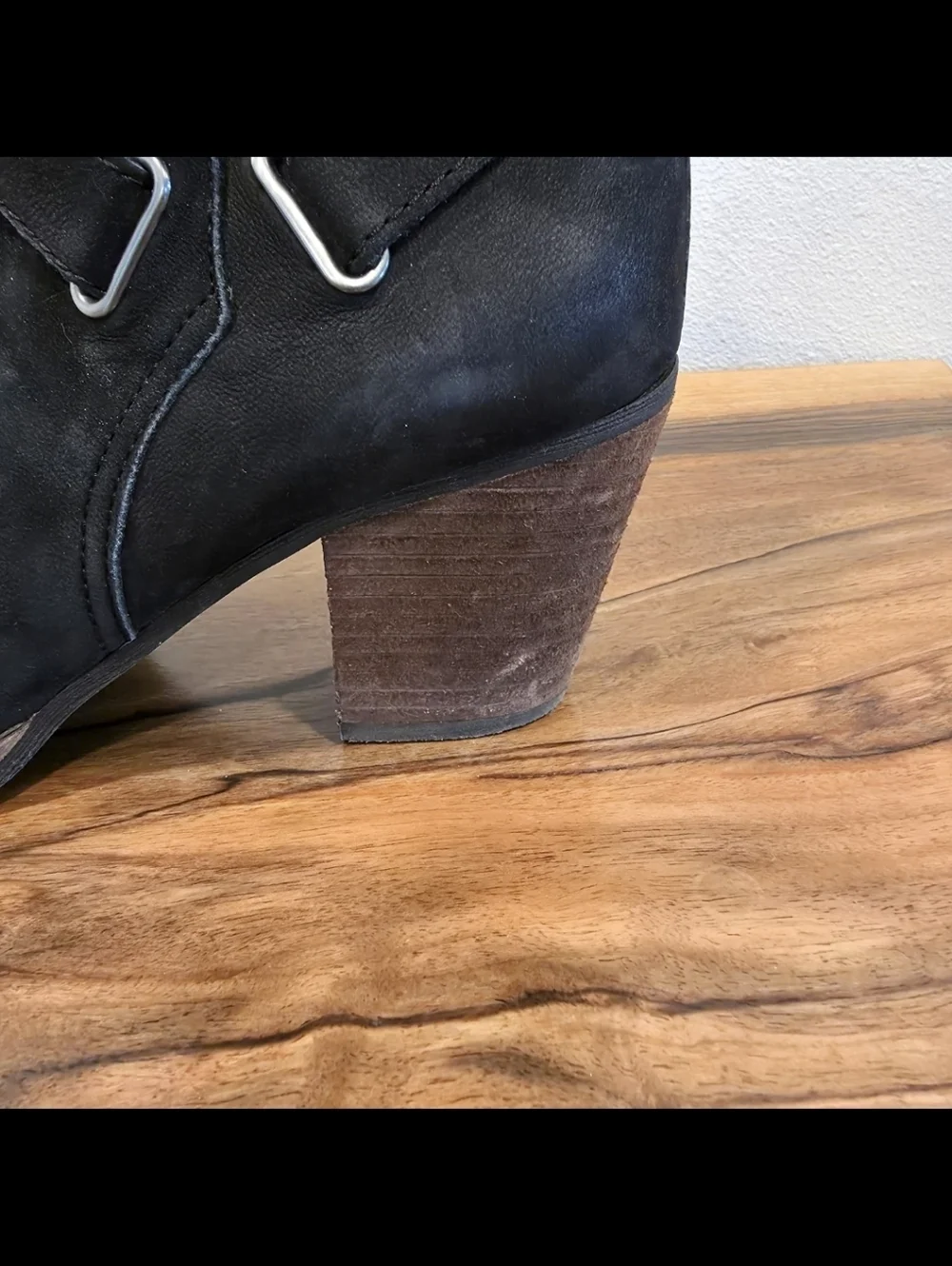 Sam Edelman Morris Black Suede Buckled Booties
